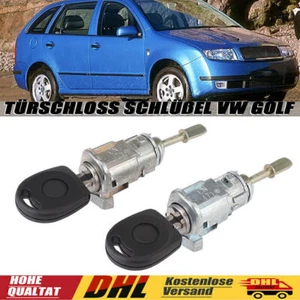 2x SCHLIEßZYLINDER FÜR VW GOLF 4 IV BORA FABIA TÜRSCHLOSS SCHLÜßEL LINKS RECHTS - Picture 1 of 12