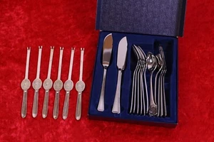 20 tlg. Fischbesteck-Set 6 Personen Fischmesser Fischgabeln Hummergabeln im Etui - Bild 1 von 7