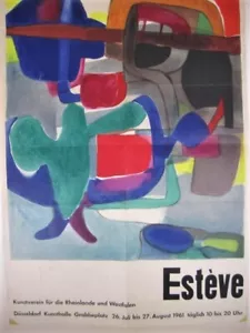 Ausstellungsplakat Maurice "ESTÉVE" Der grüne Vogel Kunstverein Düsseldorf 1961 - Bild 1 von 9