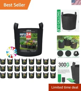 Breathable 10 Gallon Fabric Grow Bags - 24 Pack with Plant Labels Included - Picture 1 of 9