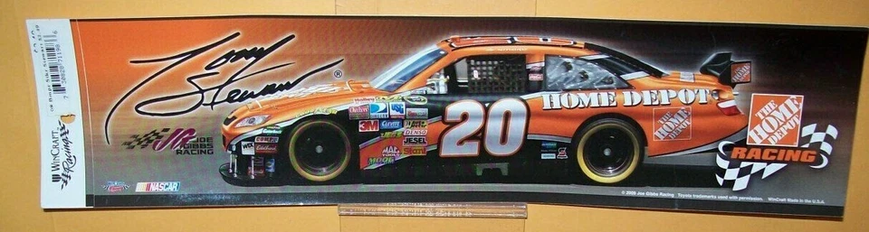 TONY STEWART #20 HOME DEPOT 2008 WINCRAFT 12X3 BUMPER STICKER DECAL - Image 1 of 1