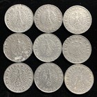 Lot de 9 pièces Cull Troisième Reich Seconde Guerre mondiale allemande 10 pièces de zinc Reichspfennig