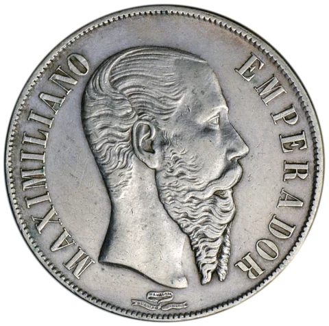 MEXICO Maximilian Peso 1866-Mo AU Mexico City mint Cover