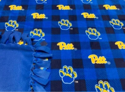 New College Football Fleece Blanket-No Sew Fleece Blanket-Large-Pittsburgh - Image 1 of 4