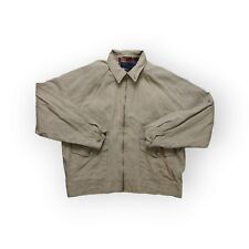 Vintage Polo Ralph Lauren 100% Linen Harrington Bomber Jacket Plaid Lined Mens L
