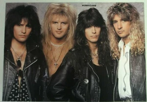 HURRICANE ~ Nahaufnahmen der Band HARD ROCK Glam Metal ~ Magazinseite PINUP - Bild 1 von 1