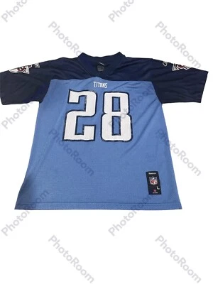 Camiseta deportiva juvenil Reebok NFL Tennessee Titans #28 Chris Johnson de segunda mano talla L R3 Foto 1 de 4