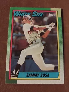 1990 SLAMMIN SAMMY SOSA TOPPS BASEBALL ROOKIE CARD RC #692 CHICAGO BIANCO SOX CUB - Foto 1 di 2