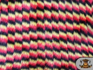 Faux Fur Long Pile Zig Zag Fabric / 58" Wide / Sold By The Yard - Picture 1 of 14