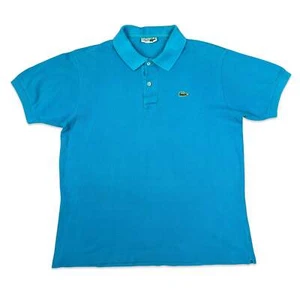 Vintage 80s Chemise Lacoste Light Blue Polo Shirt M L - Picture 1 of 3