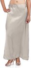 Women's Satin Peticoat Bollywood Indian Saree Silver Color Underskirt Peticoat