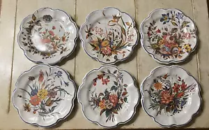 Made in Italy - Set of 6 Floral Display Plates Melmac Melamine Crackle Design - Picture 1 of 9
