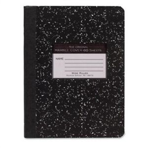 Roaring Spring Marble Cover Composition Book, Wide Rule, 9 3/4 x 7 1/2, 60 Pages