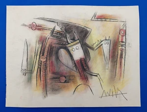 WIFREDO LAM - DRAWING, MIXED MEDIA ON PAPER, STAMPED, SIGNED, VTG, ARTWORK, ART - Picture 1 of 4