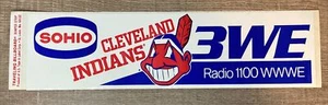 VTG Cleveland Indians Radio WWWE AM bumper sticker Chief Wahoo Sohio 3WE 1100 - Picture 1 of 1