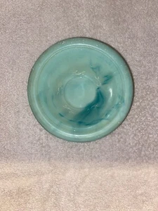 VINTAGE AVON 1970s Blue Green Milk Glass Dish Trinket Candy Bowl Victorian Style - Picture 1 of 3