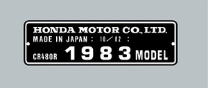 HONDA CR480R HEAD TUBE TAG / FRAME DECAL - Picture 1 of 1