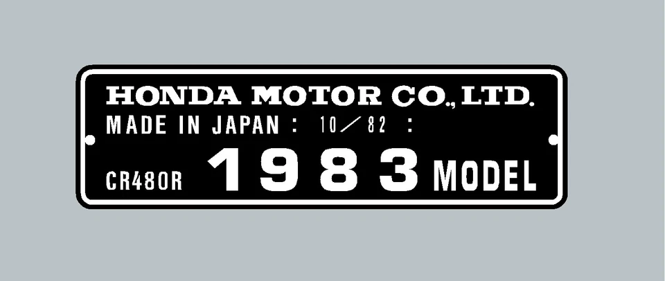 HONDA CR480R HEAD TUBE TAG  / FRAME DECAL - Image 1 of 1