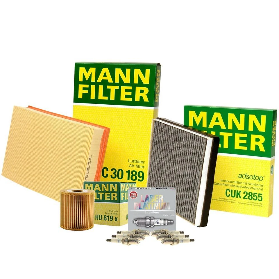 Kit de puesta a punto de encendido Mann Filters y bujías NGK para Volvo S60 S80 V70 L5 Foto 1 de 1