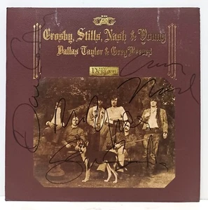 CROSBY, STILL, NASH & YOUNG SIGNED AUTOGRAPHS DEJA VU (1970) - Picture 1 of 7
