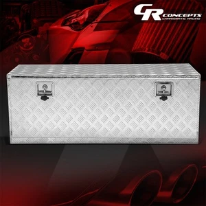 Caja de almacenamiento de herramientas con plataforma de maletero de camión de aluminio plateado 47" W con mango superior y llave - Imagen 1 de 6