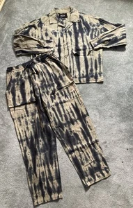 Set giacca e pantaloni con bottoni stile tye dye da uomo (M) Native Youth NUOVI - Foto 1 di 15
