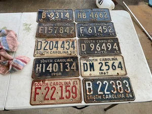 Lote de 10 matrículas rústicas de Carolina del Sur años 60 - Imagen 1 de 4