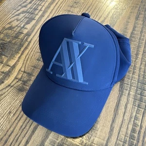 Armani Exchange AX Mens RUBBER LOGO HAT Navy Ball Cap Luxury Brand - Picture 1 of 7