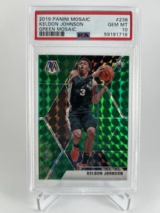 Keldon Johnson RC 2019 Panini Mosaic #238 Green Mosaic Parallel PSA 10 Spurs - Picture 1 of 2