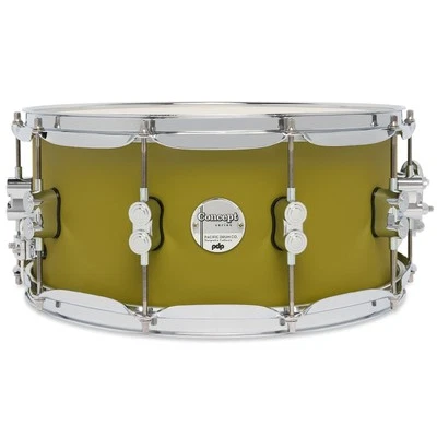 PDP Concept Maple 6.5x14" Snare Drum – Satin Olive Finish Ply - PDCM6514SSSO - Image 1 of 4