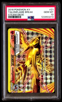 PSA 10 Talonflame Break 21 Pokemon XY Steam Siege 2016 - Image 1 of 3