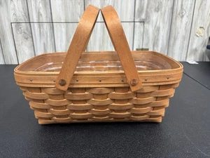 Longaberger Vintage Medium Core Basket Signed 1993 Swing Handles - Picture 1 of 12