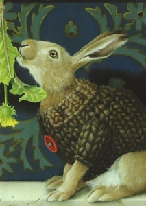 Cartolina Suzan Visser "Hasenfutter" (cibo per conigli) lepre come nuova mai usata - Foto 1 di 1