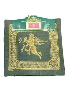 Tapestry Cushion Cover 16” x 16” Cherub New Condition Green Gold 100% Polyester - Picture 1 of 2