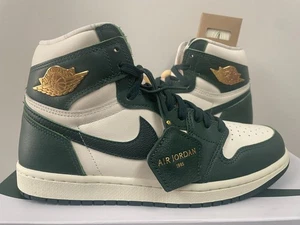 NIKE AIR JORDAN 1 RETRO HI HIGH OG PALE IVORY PRO GREEN FIR SZ 8 WMNS 6.5 MENS - Picture 1 of 7