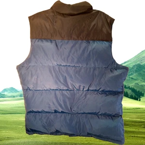 Lands End Puffer Weste Herren L 42-44 Blau & Navy Daunen Snap-Up Weste - Bild 1 von 5