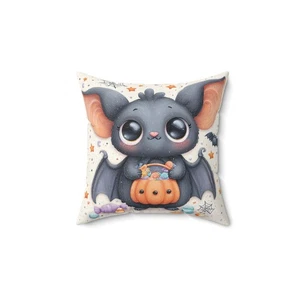 Halloween Whimsical Bat Throw Pillow and Cover Spooky Home Decor Accent Cushion - Picture 1 of 13