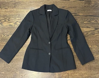 Anine Bing Women Black Classic Business Blazer Jacket 80% Wool Size Medium Pro - Image 1 of 4