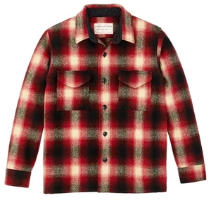 Filson Mackinaw Wool Jac Shirt New Red Black Ombre 24oz Heavy Wool USA Made - Picture 1 of 10