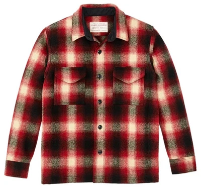 Filson Mackinaw Wool Jac Shirt 20263528 MADE IN USA Red Black White Ombre Jacket - Image 1 of 4