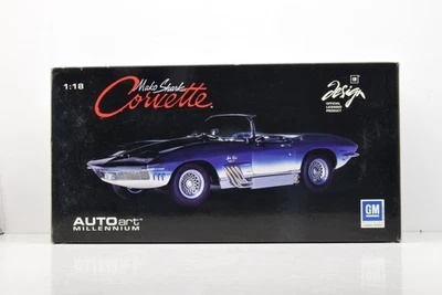 BOITE VIDE CHEVROLET CORVETTE MAKO SHARK 1962 BLUE AUTOART 1/18 - Photo 1/4