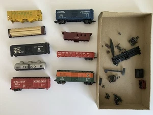 Lot Of Vintage N Scale Freight Cars For Parts Repair Peabody Texaco Maryland - Picture 1 of 11