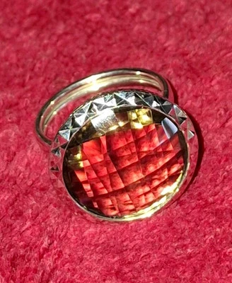 Antigo anel de ouro branco 14k quartzo esfumaçado Dublin Irlanda fabricante marca 20+ct tamanho 6.5 - Imagem 1 de 4