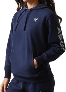 ARIAT REAL Women's Hooded Logo Sweatshirt 3X Navy Eclipse NWT - Picture 1 of 10
