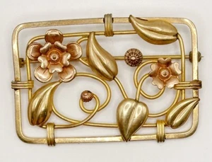 Vintage LS Co 1/20 10K GF Gold Filled Flower Pin Brosche - Bild 1 von 3