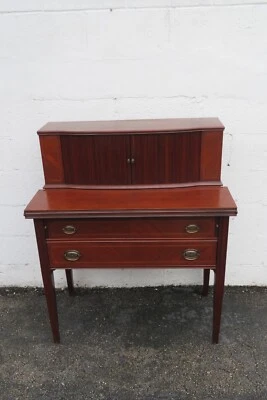 Wabash 1940s Mahogany Tambour  Door Secretary Writing Desk 5743 - Image 1 of 4