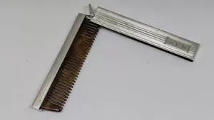 Antico pettine baffi pieghevole in argento sterling - art deco - Foto 1 di 4