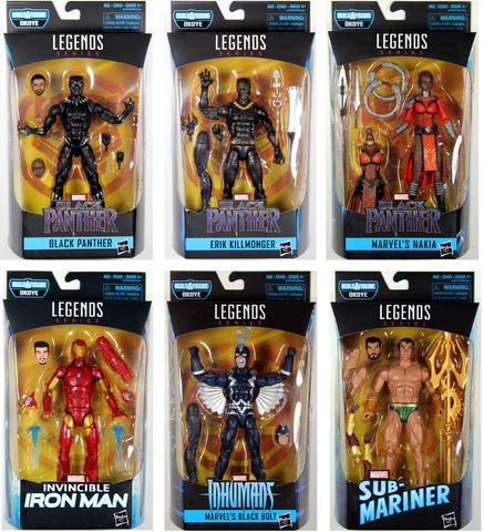 Marvel Legends ~ BLACK PANTHER SET w/OKOYE BAF ~ Killmonger, Black Bolt++++ Cover