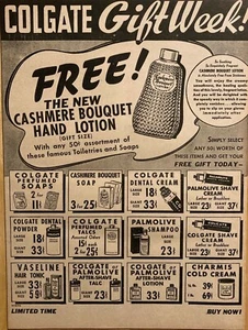 COLGATE Gift Week Drugstore Advertising Sales Sheet c-1940s “NEW OLD STOCK” - Picture 1 of 1