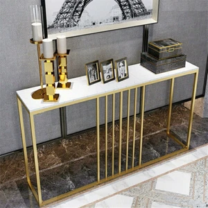 Wisfor Slate Console Table Long Entryway Table Slim Narrow Sofa Table White Top - Picture 1 of 15